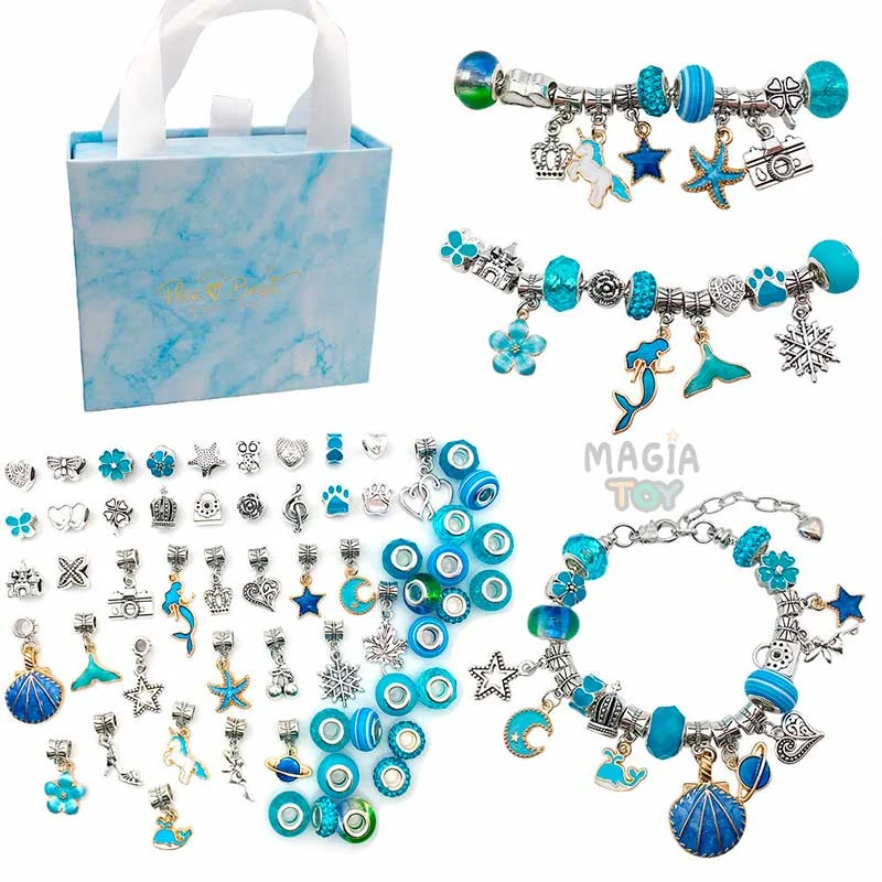 Pulseiras de Berloques 63 Peças Magia Toy — Azul — foto 1
