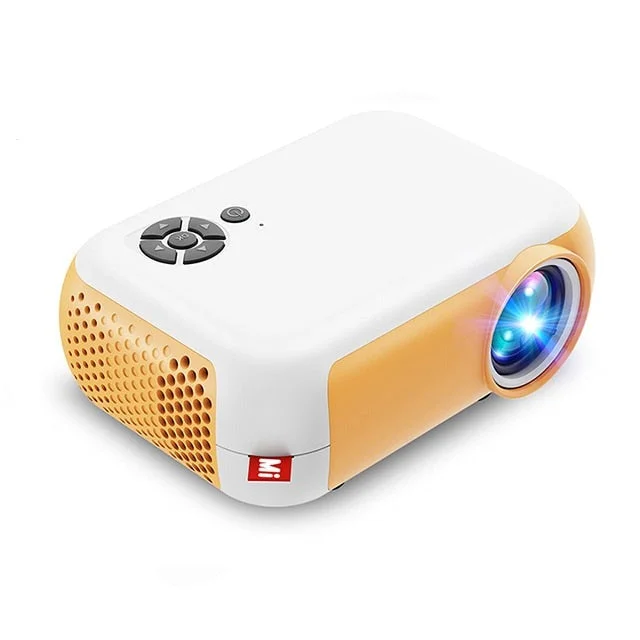 Projetor de vídeo 1080 P Portátil Branco/ Amarelo — foto 1