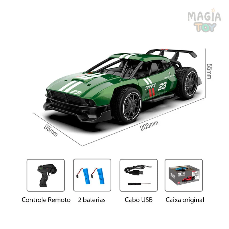 Carrinho de corrida RC Metal Speed — Verde — foto 1