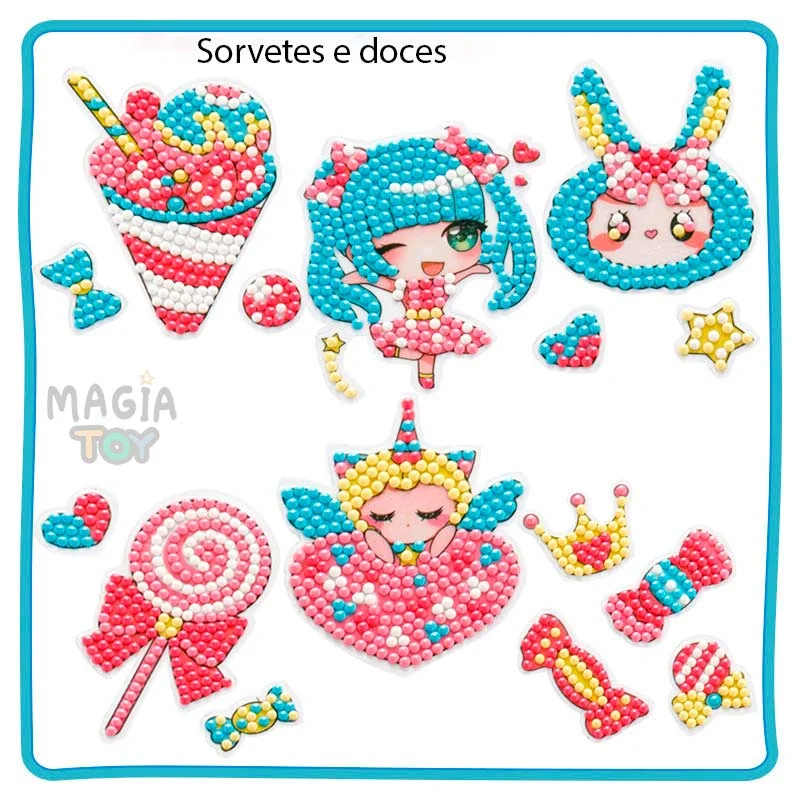 Pontinhos de Diamante para Desenhar com Adesivo — Sorvetes e doces — foto 1