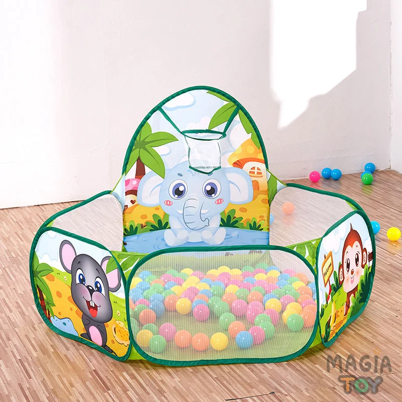 Piscina de Bolinha temática divertida com cesta + 100 Bolinhas — Verde — foto 1