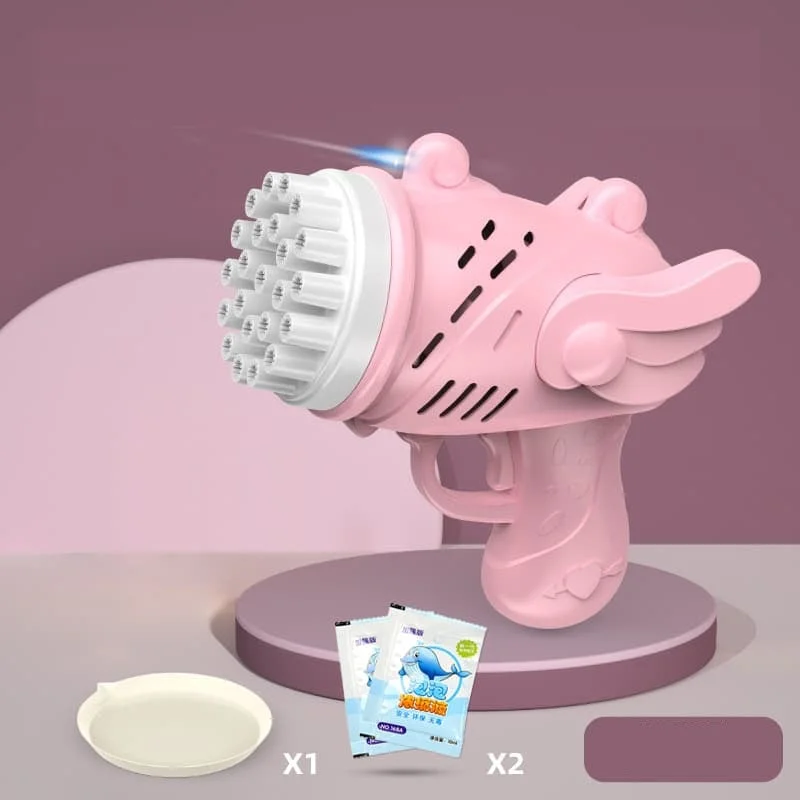 Rocket Angel Kids – Máquina de Bolhas Elétrica Automática em Forma de Foguete com Luz LED — Rosa Bebê — foto 1