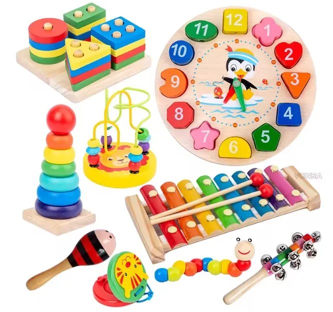Montessori de Madeira Educativo — Kit 9 brinquedos (MAIS VENDIDO) — foto 1