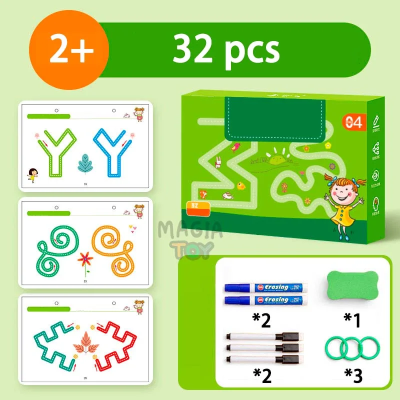 Caderno de Traço e Desenho Infantil Montessori — 32 pçs (Verde) — foto 1