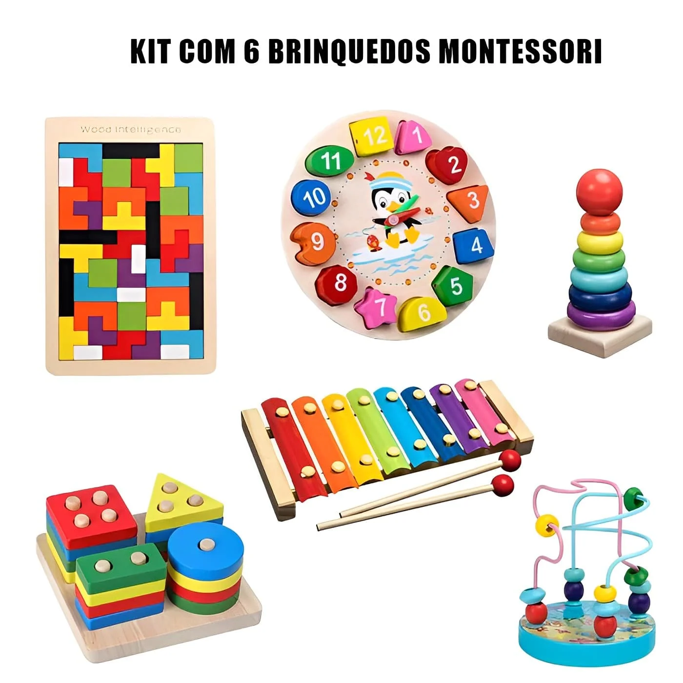 Kit com 6 Brinquedos Educativos Montessori Magia Toy — foto 1