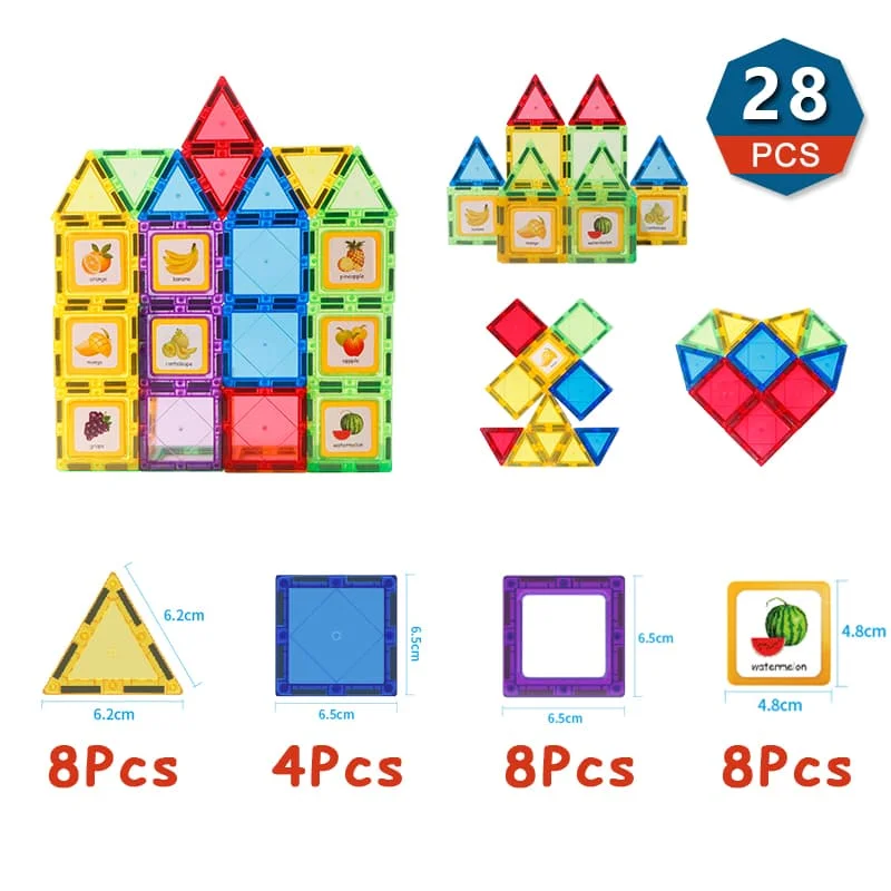 Magnetic Builder -Conjunto peças para criar modelos e construções — 28 pçs — foto 1