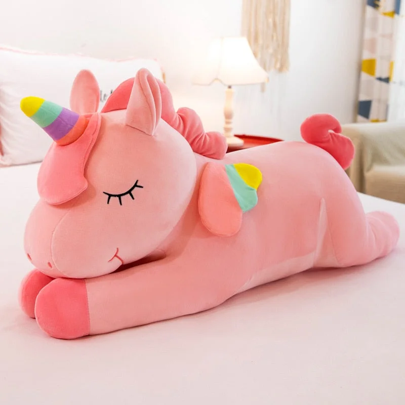 Urso De Pelúcia Unicórnio Rosa Super Macio — 80 cm — foto 1